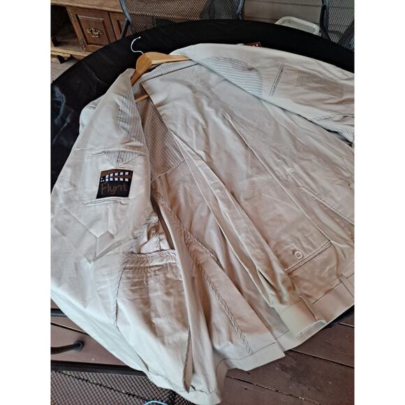 Flynt Bourne Blazer Half Canvas Tan /white Mens Size 48 Long / 42 Wide Cotton - Picture 4 of 7